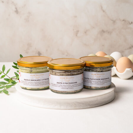 Zestaw 3 past: z łososiem, awokado i pieczarkami 3 x 180 g